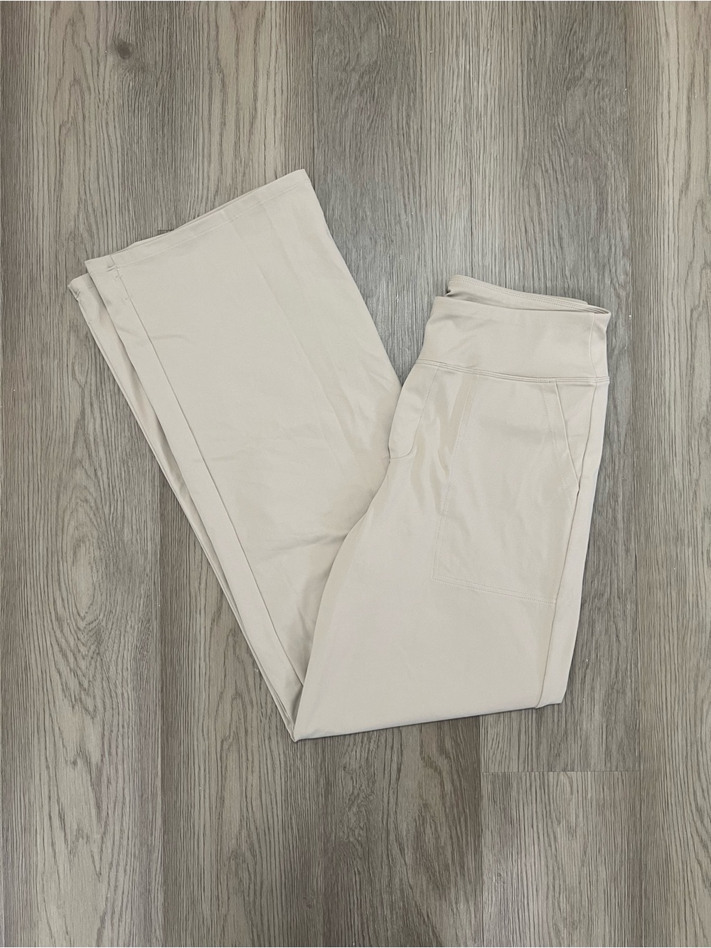 G4Free Beige Wide Leg Athletic Pants High Rise Pull On Yoga Size Medium
